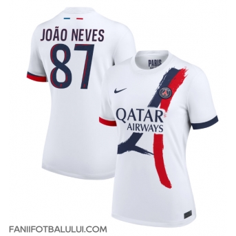 Paris Saint-Germain Joao Neves #87 Tricou Fotbal Replică 2024-25 Femei Deplasare